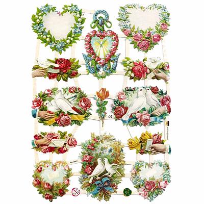 EF 7354 Doves Heart Flowers Wedding Valentine.jpg